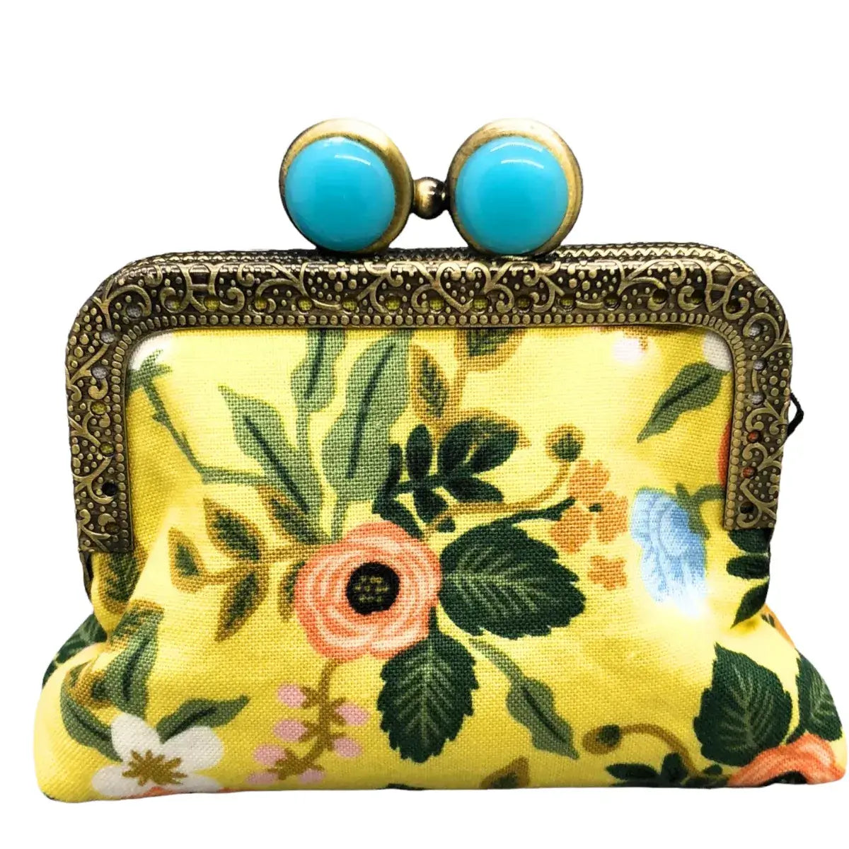 Birch Canary & Blue Mini Clutch Coin Purse