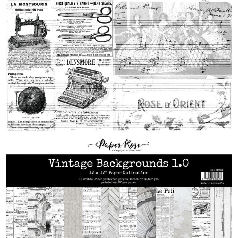 Vintage Backgrounds 1.0 12x12 Paper Collection