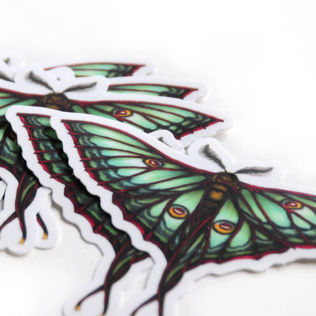 Luna Moth Illustration Stickers