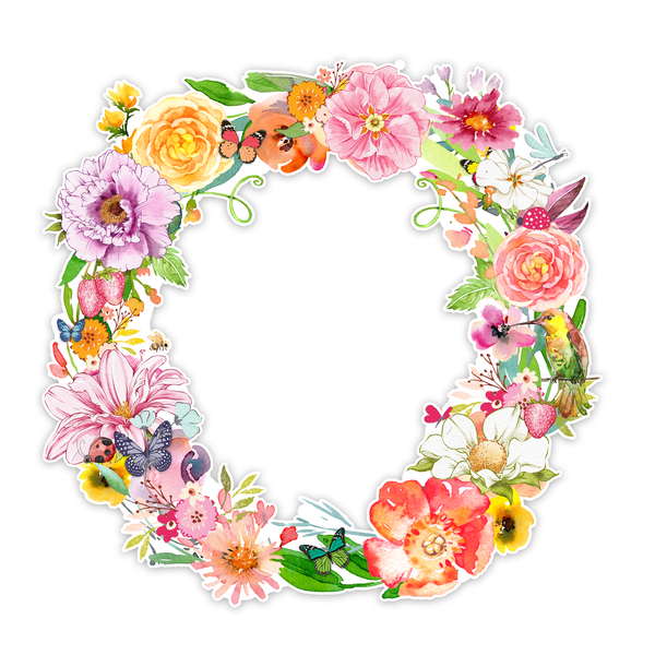 Meadow Floral Wreath 11" Die-Cut