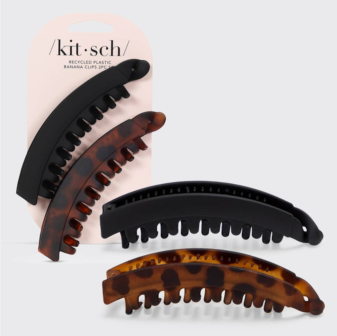 Black + Tort Banana Clip Set