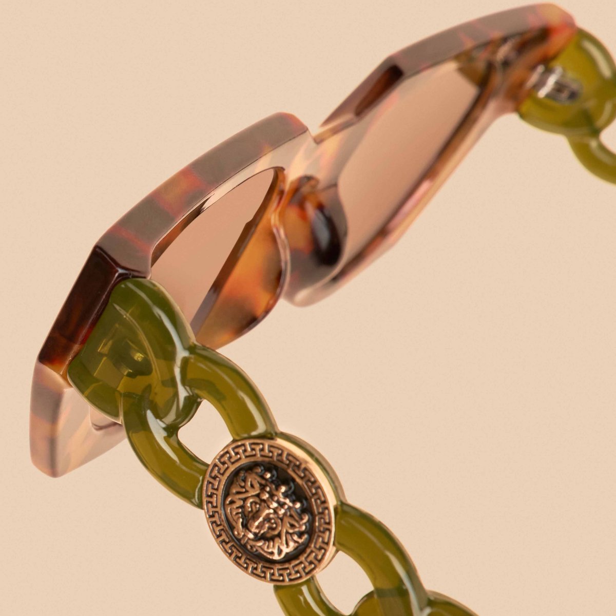 Luxe Zelia Tortoiseshell + Olive Sunglasses