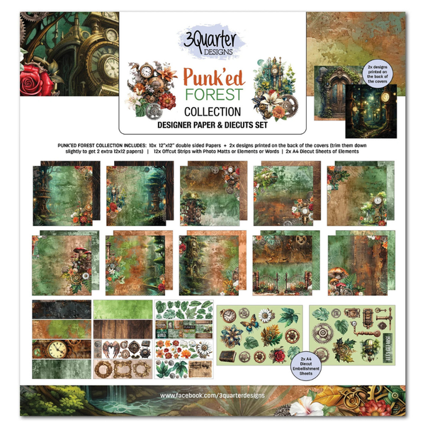 Punk'ed Forest 12x12 Paper Collection + Die Cuts