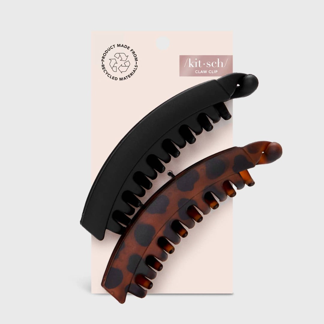 Black + Tort Banana Clip Set