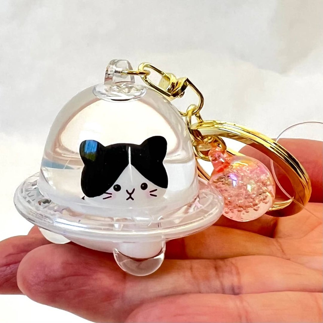 UFO Floaty Cat Key Charm