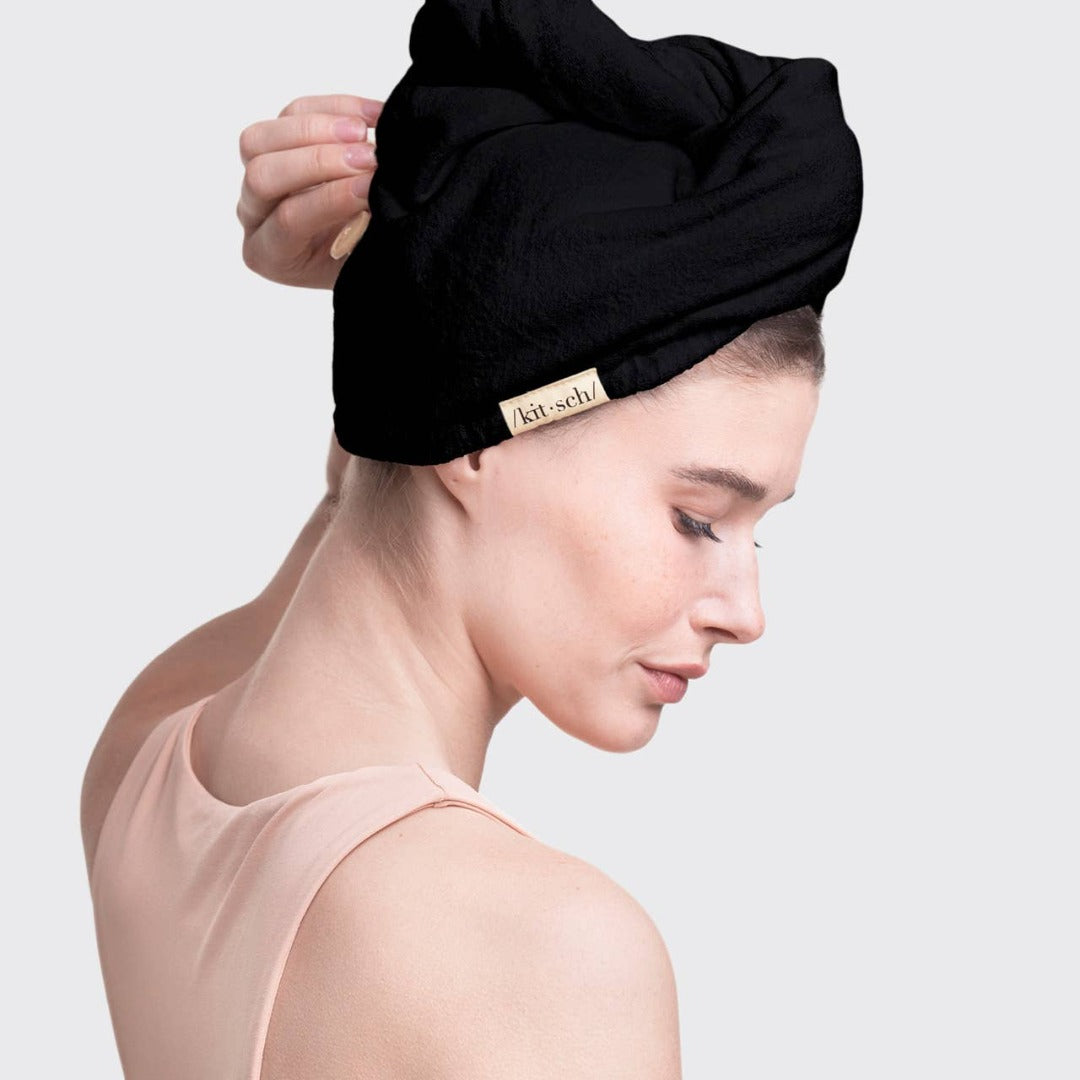 Black Eco-Friendly Quick-Dry Hair Towel