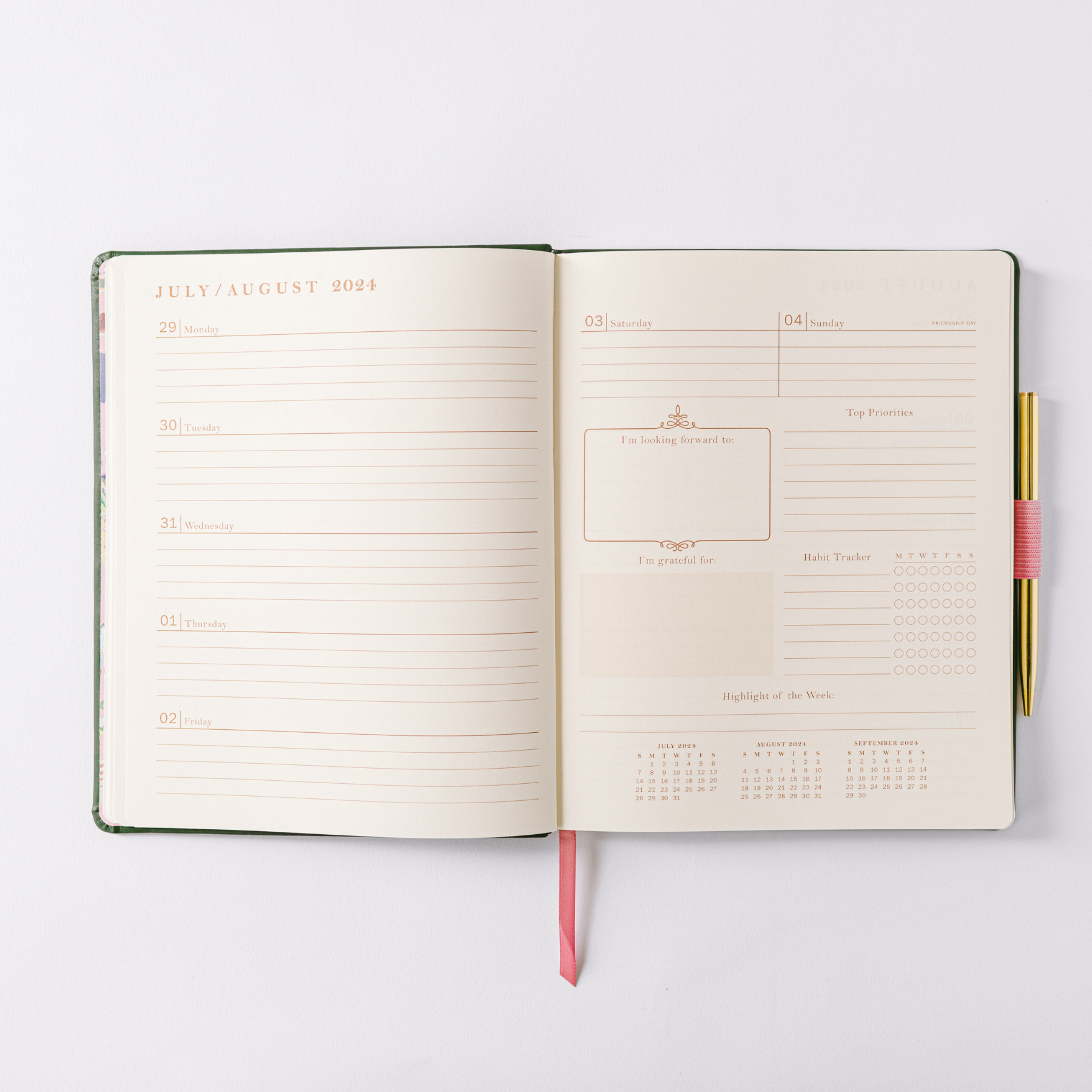 2025 Banner Agenda 17-Month Vegan Leather Bound Planner