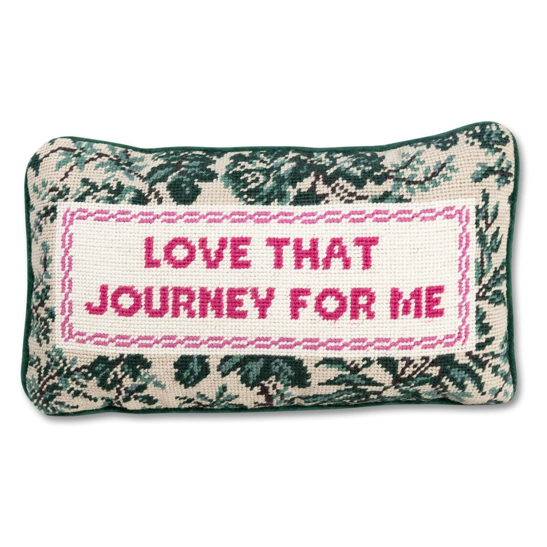 Love That Journey Needlepoint Throw Pillow {clearance}