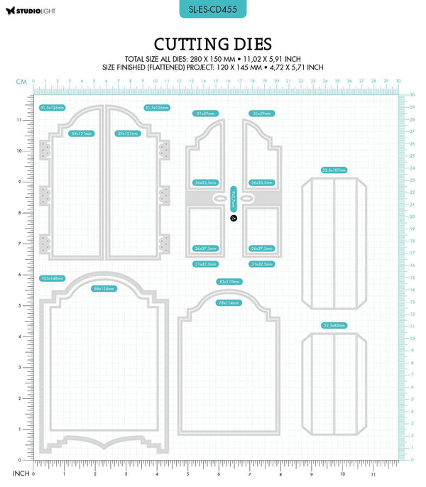 SL Cutting Dies 3D Closet Card Shape Essentials 280x150x1mm 18 PC nr.455