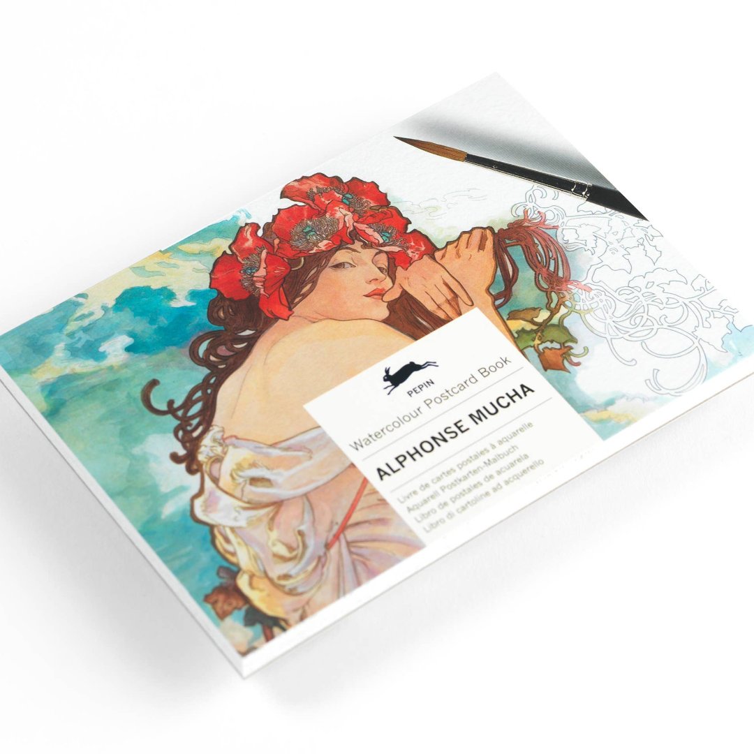 Alphonse Mucha Watercolour Postcard Book