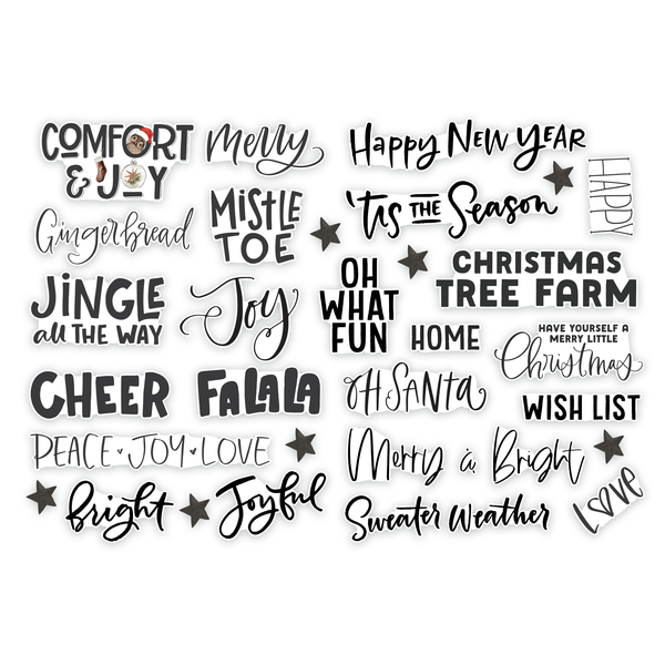 Jingle Christmas Word Title Ephemera | Comfort & Joy