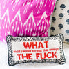 WTF Needlepoint Throw Pillow