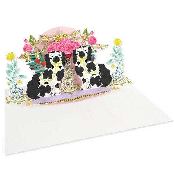 Staffordshire Dogs Pop-Up Greeting Card