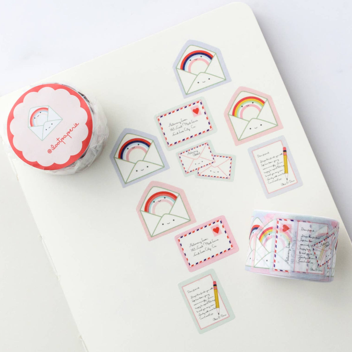 Rainbow Snail Mail Parade Overlap Washi Tape