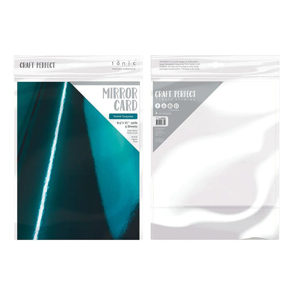 Turkish Turquoise High Gloss Mirror Cardstock | 8.5x11 {5/pk}