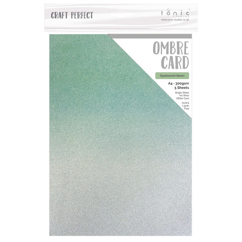 Opalescent Ombre Green Glitter Cardstock | 8.5x11 {5/pk}