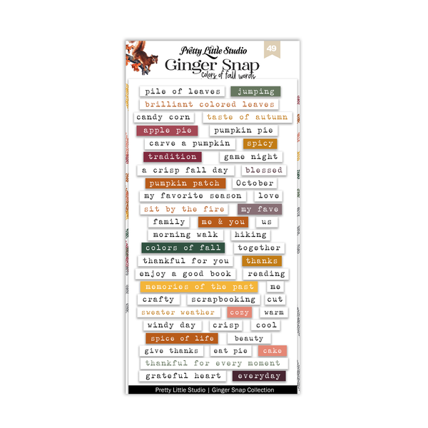 Colors of Fall Wordfetti Stickers | Ginger Snap