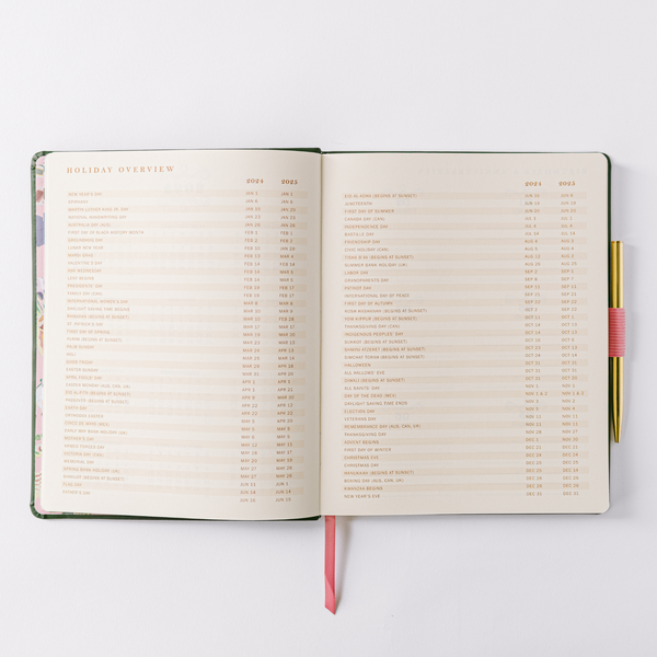 2025 Banner Agenda 17-Month Vegan Leather Bound Planner