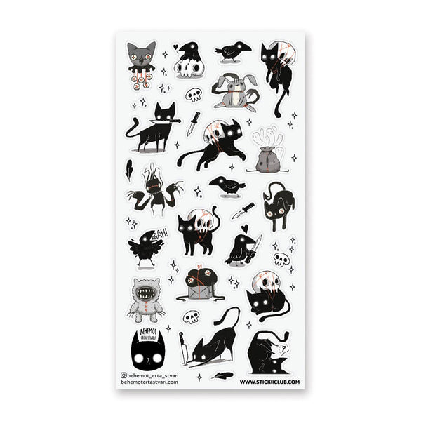 Spooky Feline Fun Sticker Sheet