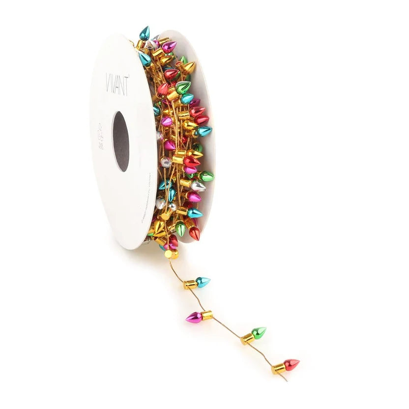 Multicolor Faux Christmas Light Ribbon by the Foot