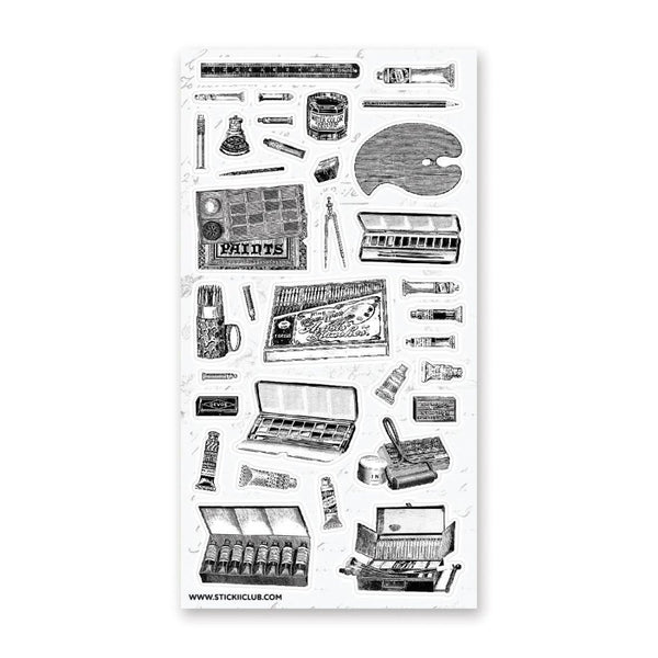 Antique Art Supplies Sticker Sheet