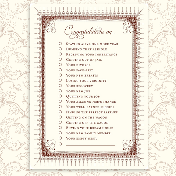 Congratulations Checklist A7 Notecards