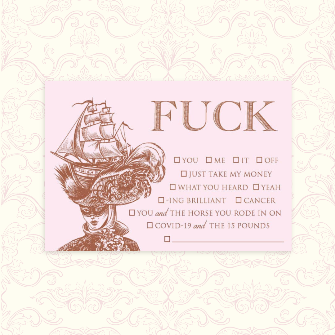 F*ck Venetian Carnival Masked Lady Calling Cards