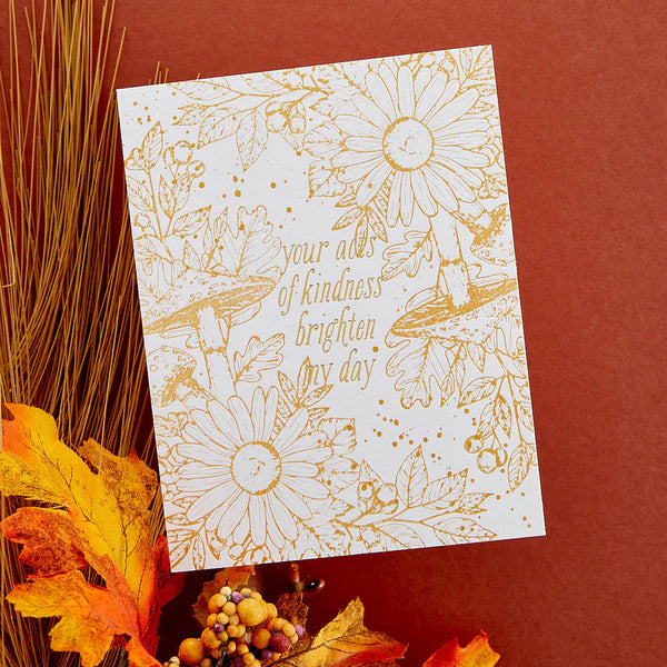 Autumnal Floral Corner Press Plate + Die Set