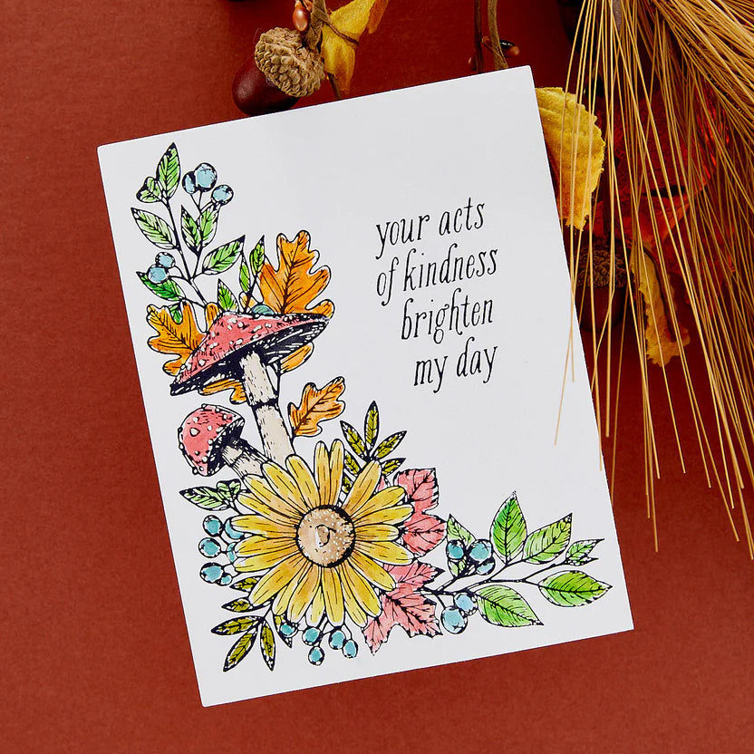 Autumnal Floral Corner Press Plate + Die Set