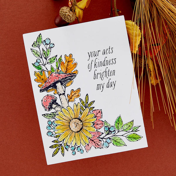 Autumnal Floral Corner Press Plate + Die Set