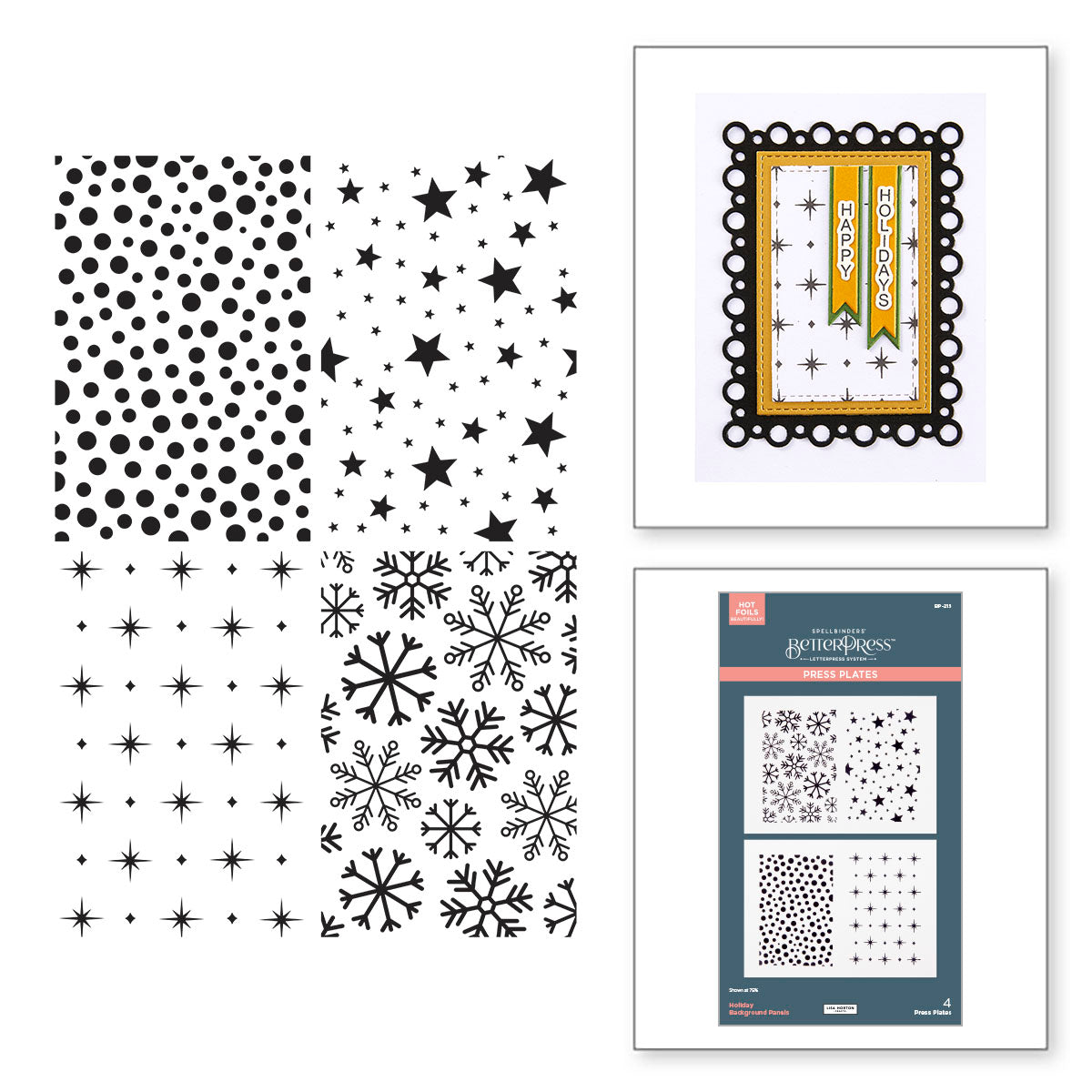 Holiday Background Panels Press Plates {BetterPress} | Lisa Horton