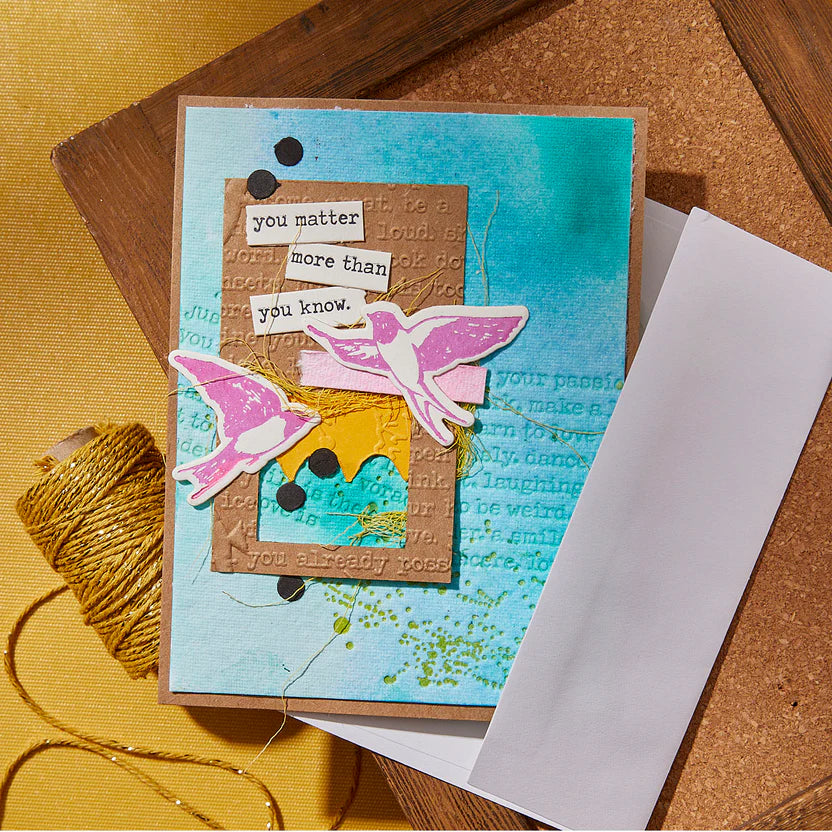 Collaged Birds Betterpress Plates + Die Set | Dina Wakley