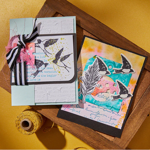 Collaged Birds Betterpress Plates + Die Set | Dina Wakley