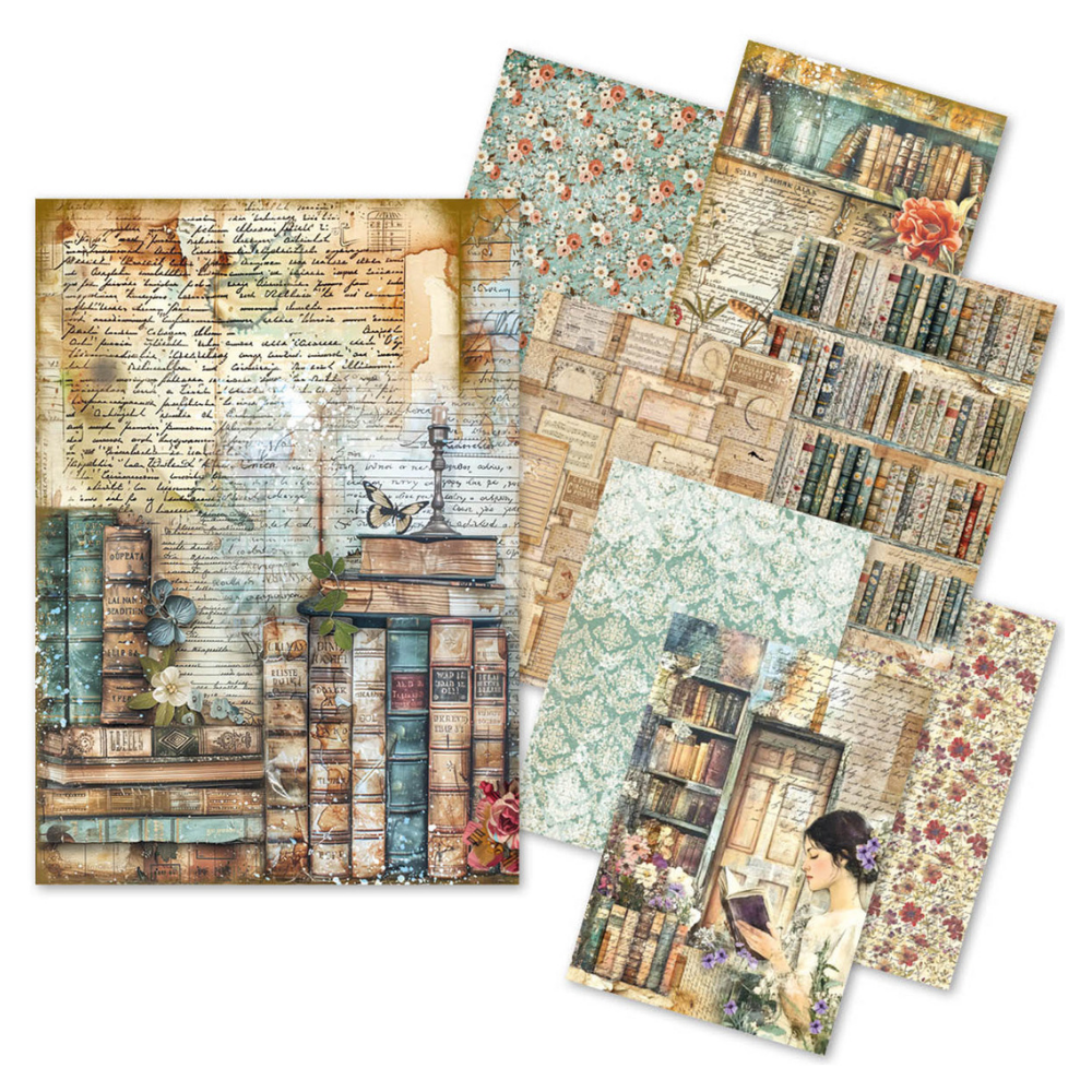 Book Lovers A5 Mixed 8pk Rice Paper