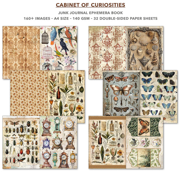 Cabinet of Curiosities Junk Journal Ephemera Book