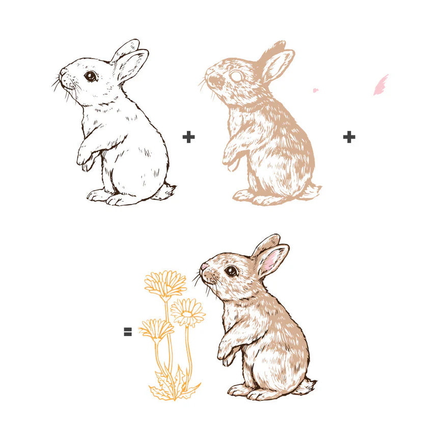 Color Layering Bunny Stamps & Dies Bundle