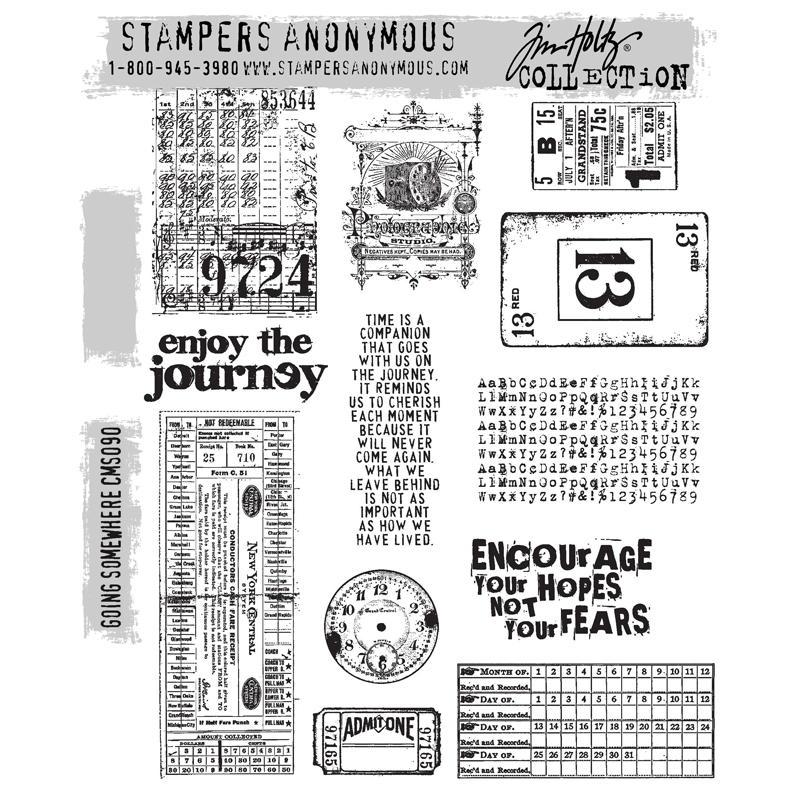 Going Somewhere Cling Stamp Set | Tim Holtz