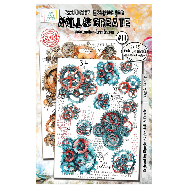 Cogs and Curios A5 Rub-On Pack No. 11 | Steampunk Essentials