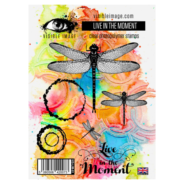 Live in the Moment Dragonfly A6 Clear Stamp Set