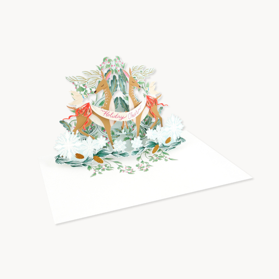 Festive Deer Holiday Pop-Up Card