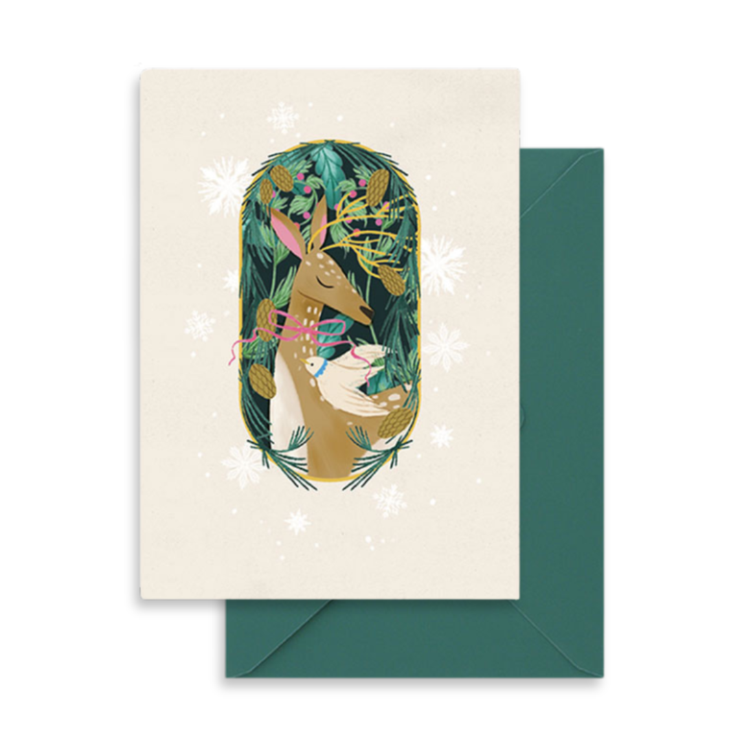 Festive Deer Holiday Pop-Up Card