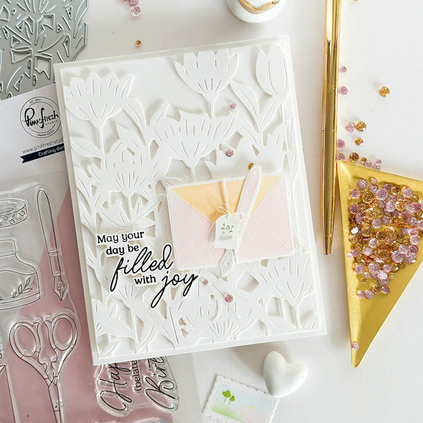 Classic Correspondence Stamp + Die + Stencil Bundle