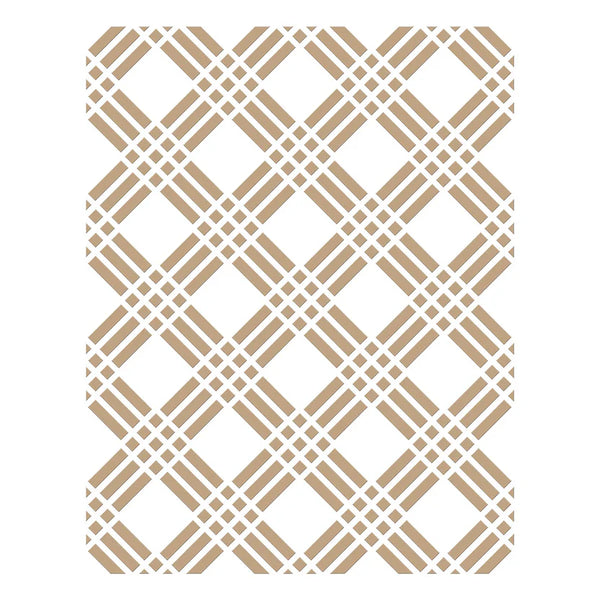 Tic Tac Toe Plaid Hot Foil Plate | Nancy McCabe