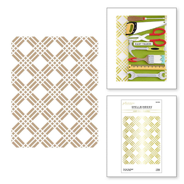 Tic Tac Toe Plaid Hot Foil Plate | Nancy McCabe