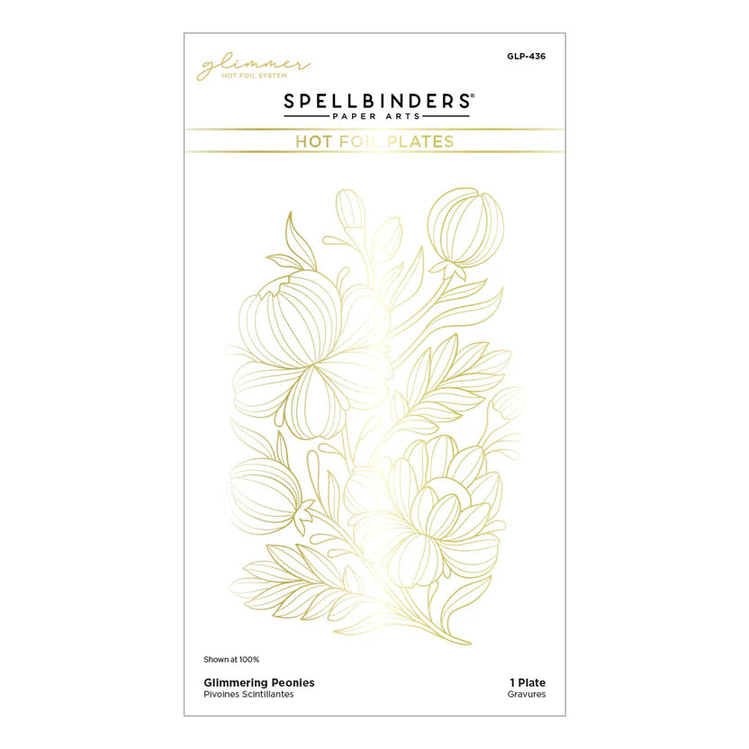 Glimmering Peonies Hot Foil Plates