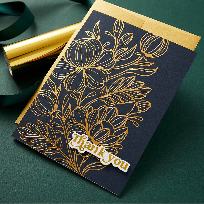 Glimmering Peonies Hot Foil Plates