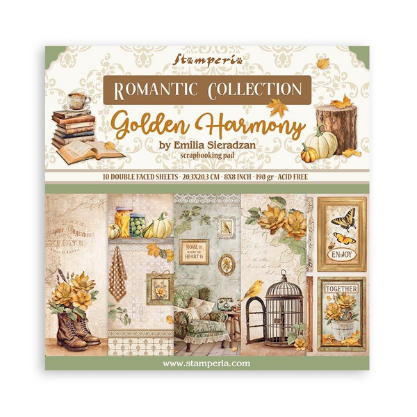 Golden Harmony 8x8 Double-Sided Paper Pad