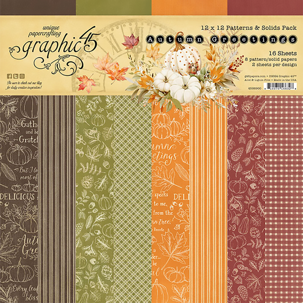 Autumn Greetings 12x12 Solids and Patterns Pack