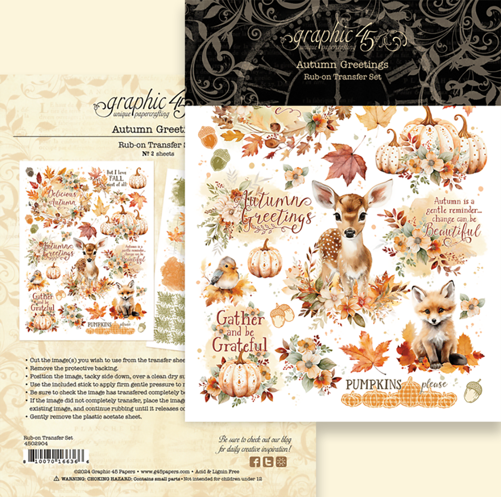 Autumn Greetings Rub-on Transfers