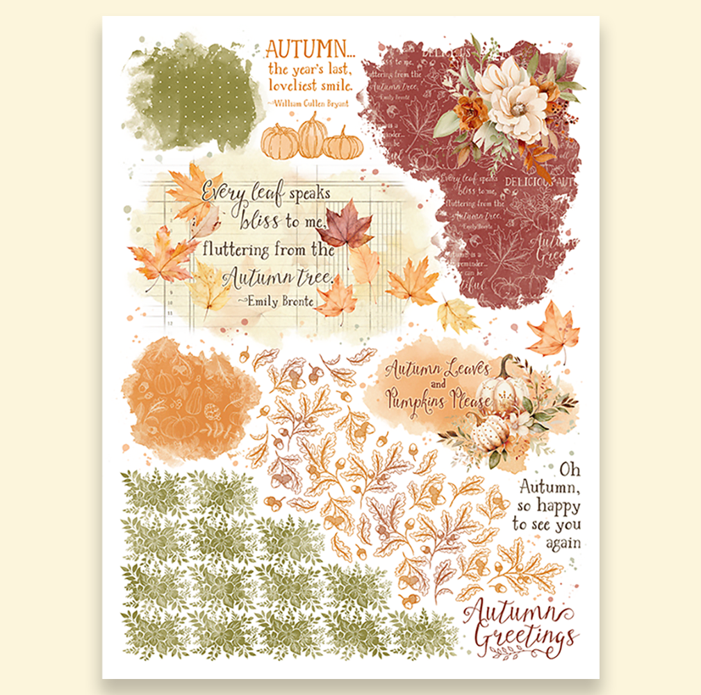 Autumn Greetings Rub-on Transfers